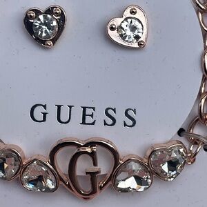 Guess Rose Gold Heart Jewelry Set